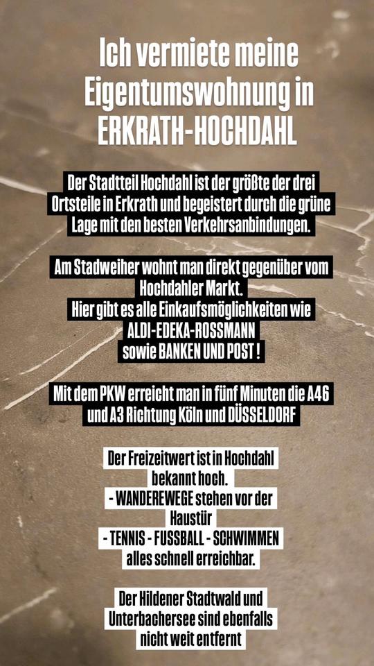 Thumbnail-Hochwertige mobillierte zwei Zimmer Wohnung in ERKRATH-HOCHDAHL