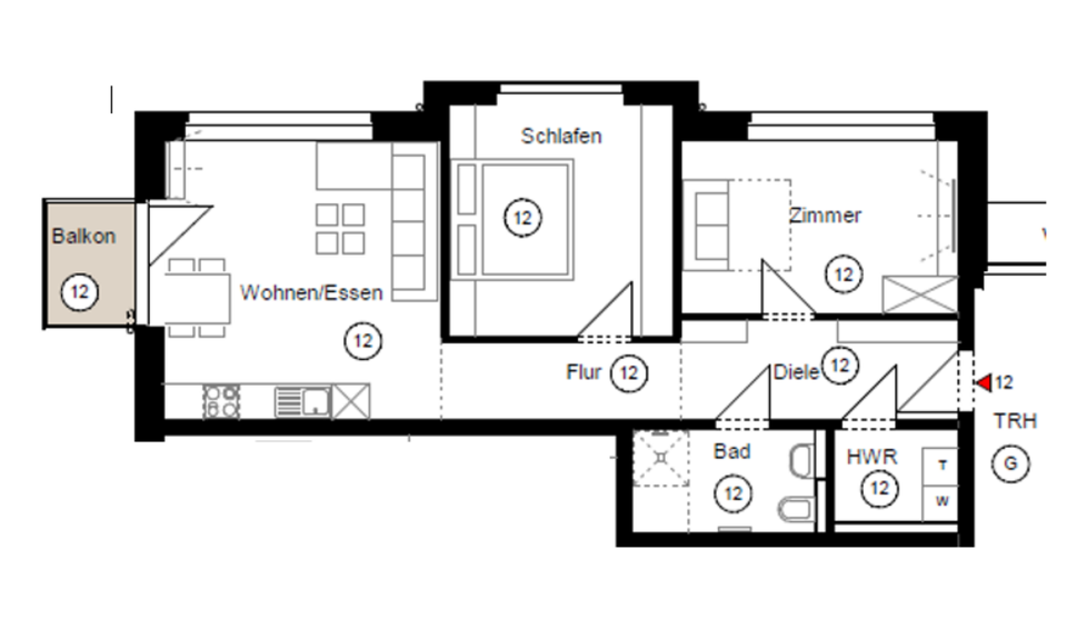 Thumbnail-Helle 3-Zimmer-Wohnung in Münster-Roxel – 72 m², zum 01.12.25