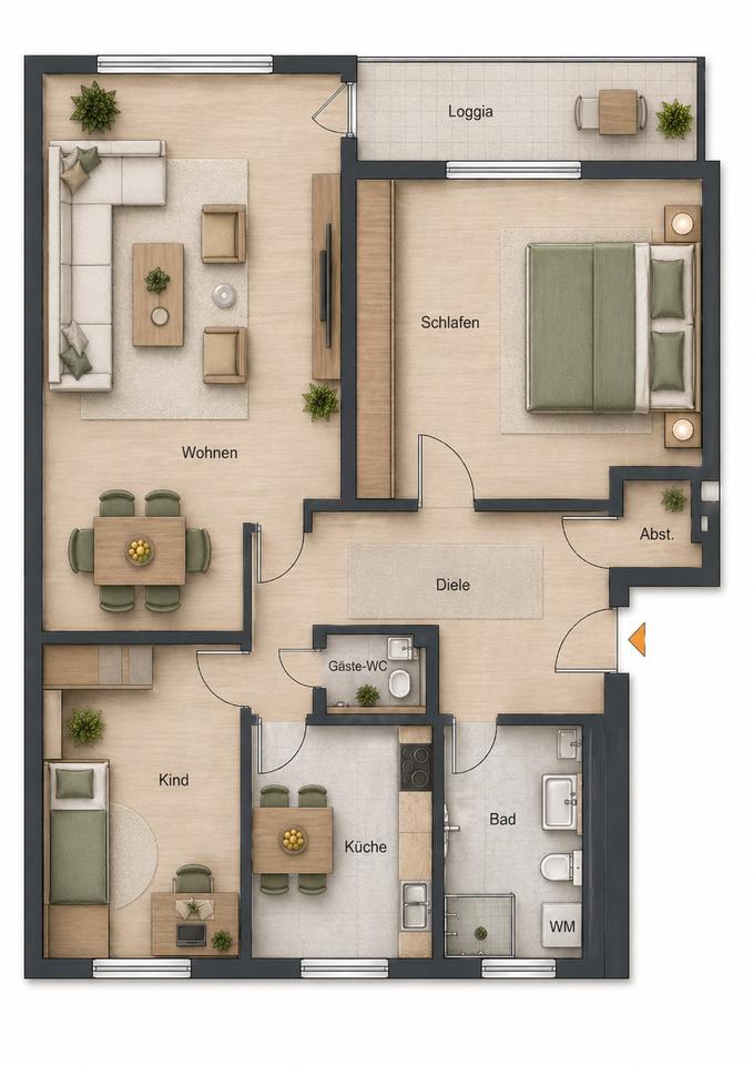 Thumbnail-Modernisierte 3-Zi-Wohnung mit Südbalkon im Herzen von Stadthagen