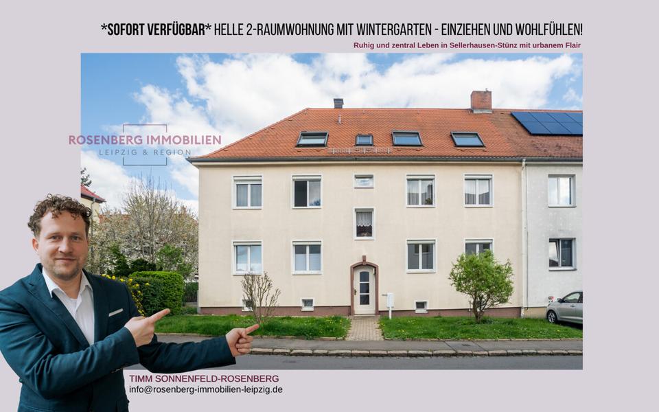 Thumbnail-*Bezugsfrei* Helle, Gut geschnittene 2-Raumwohnung mit Wintergarten in Leipzig Sellerhausen-Stünz