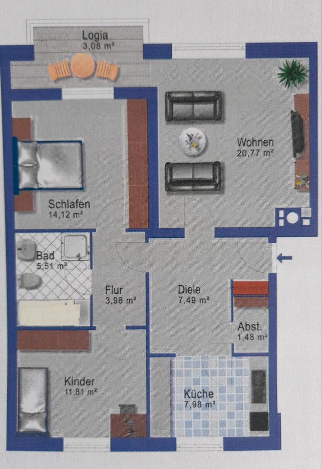 Thumbnail-3-Zimmer Wohnung in Bordesholm zu vermieten