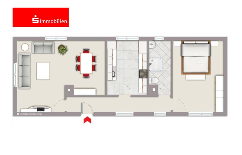 Thumbnail-2-Zimmer-Wohnung im Erdgeschoss in zentraler Lage