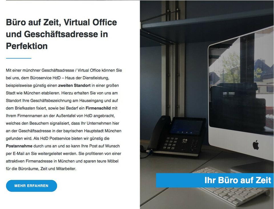 Thumbnail-Geschäftsanschrift München virtuelles Büro +Postservice ab € 79*