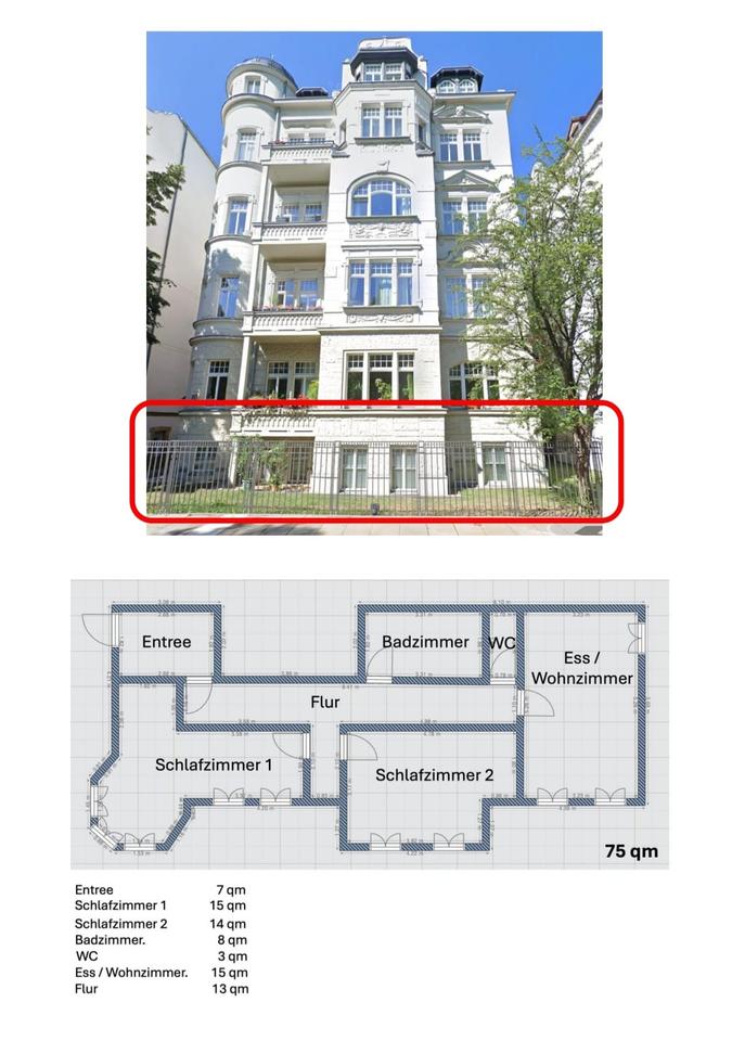 Thumbnail-Souterrain Wohnung mit Altbau-Flair im Leipziger Süden