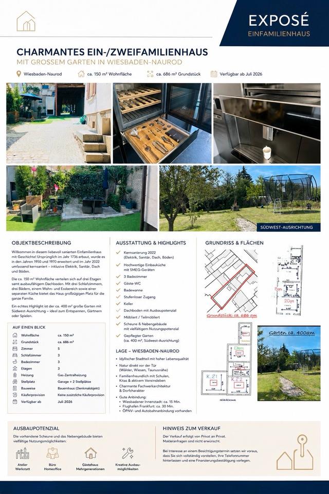Thumbnail-Charmantes Einfamilienhaus mit großem Garten in Wiesbaden-Naurod