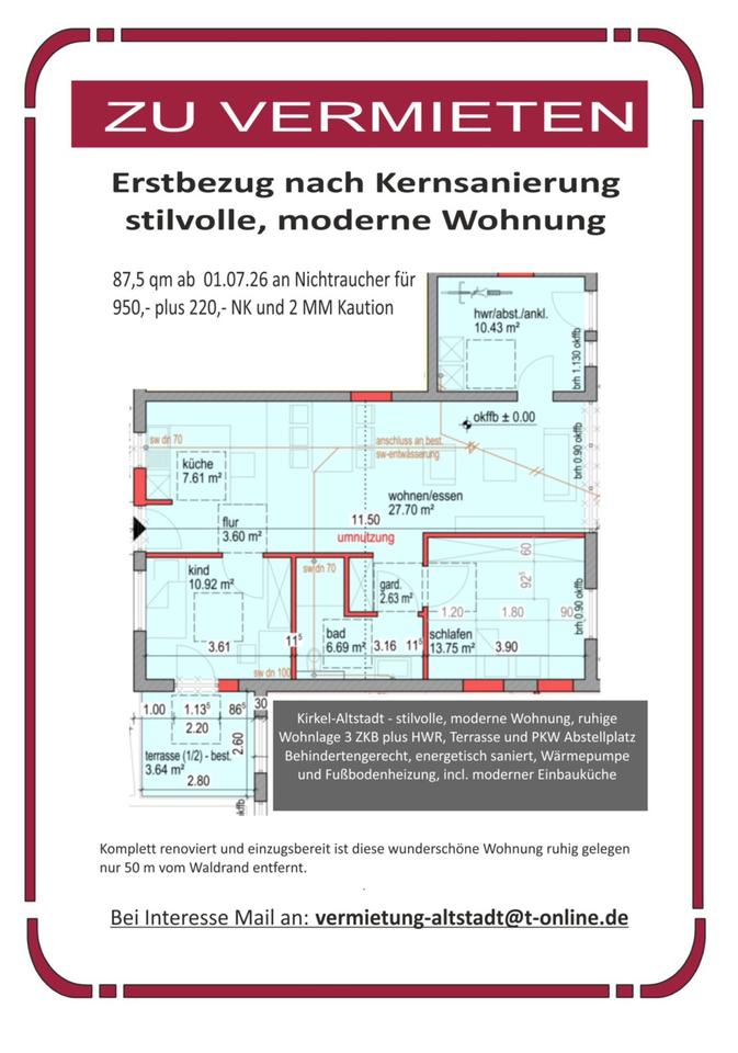 Thumbnail-Moderne 3 ZKB Wohnung- 3 ZKB- Erstbezug nach Kernsanierung