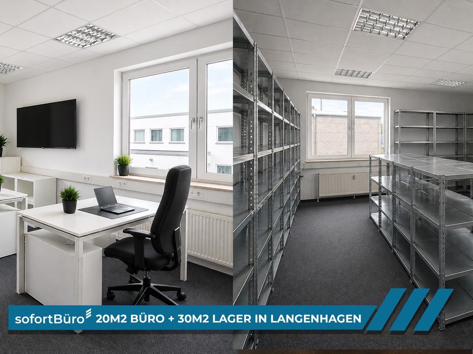Thumbnail-Büro + Lager in Langenhagen – 20 m² Büro + 30 m² Lager | All-Inclusive