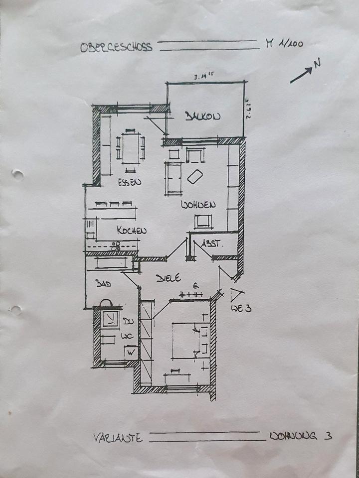 Thumbnail-Saarlouis, Roden- Nord, Sackgasse, helle Wohnung, 2 ZKB Balkon