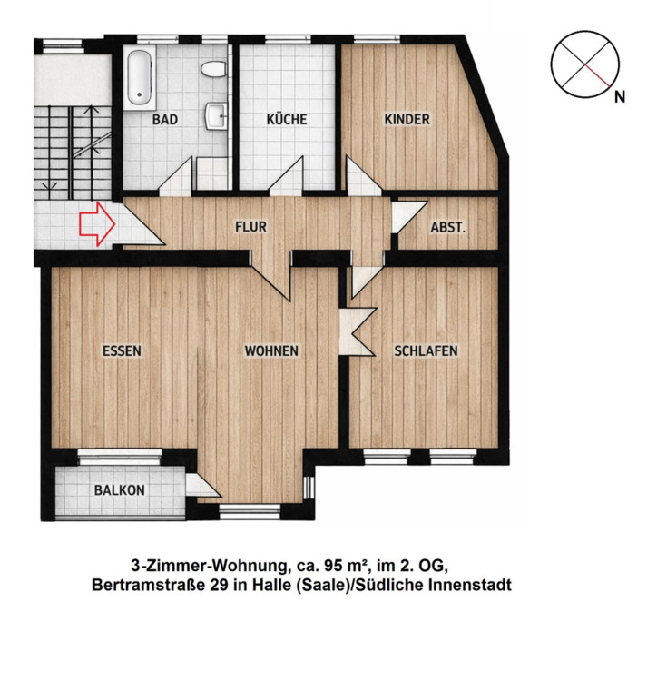 Thumbnail-Frisch sanierte 3-R-Whg inkl. Balk. in ruhiger, zentraler Lage