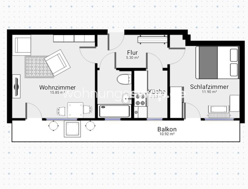 Thumbnail-Wohnungsswap - 2 Zimmer, 40 m² - Darmstädter Landstraße, Frankfurt am Main