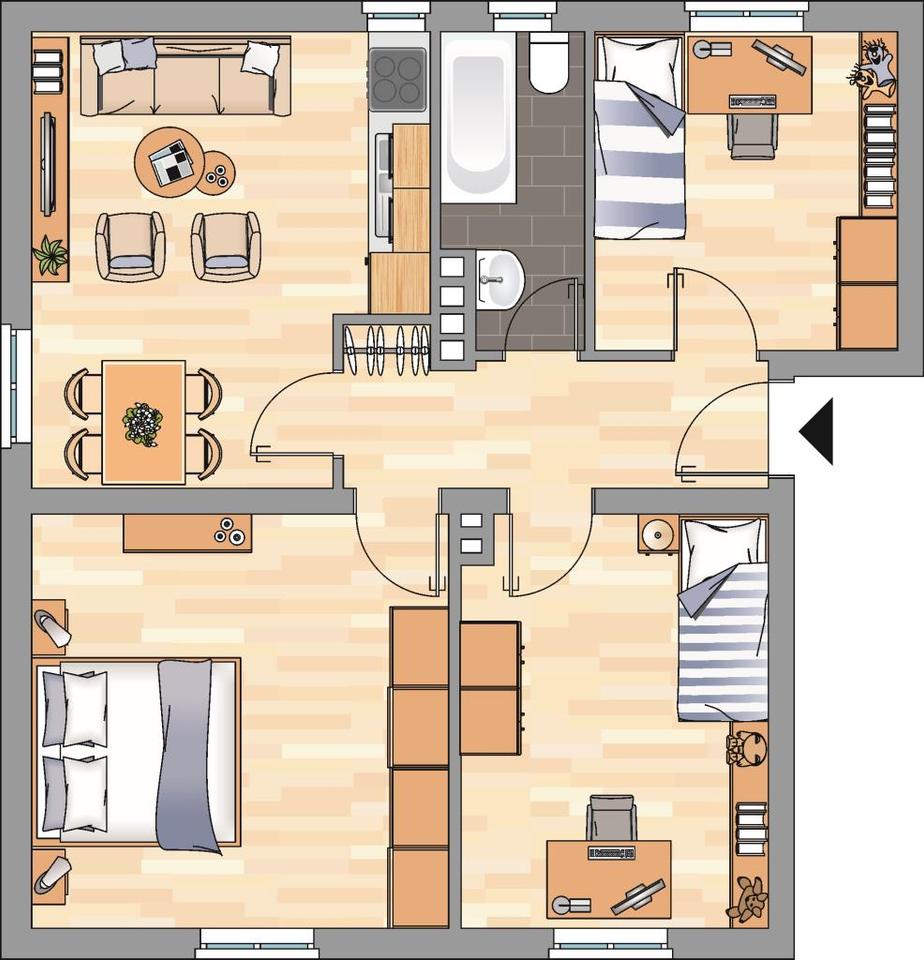 Thumbnail-Demnächst frei! 3-Zimmer-Wohnung in Wilhelmshaven Fedderwardergroden