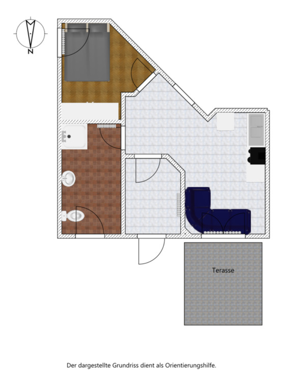 Thumbnail-Schöne helle 2-Zimmer Einliegerwohnung inkl. großer Terrasse