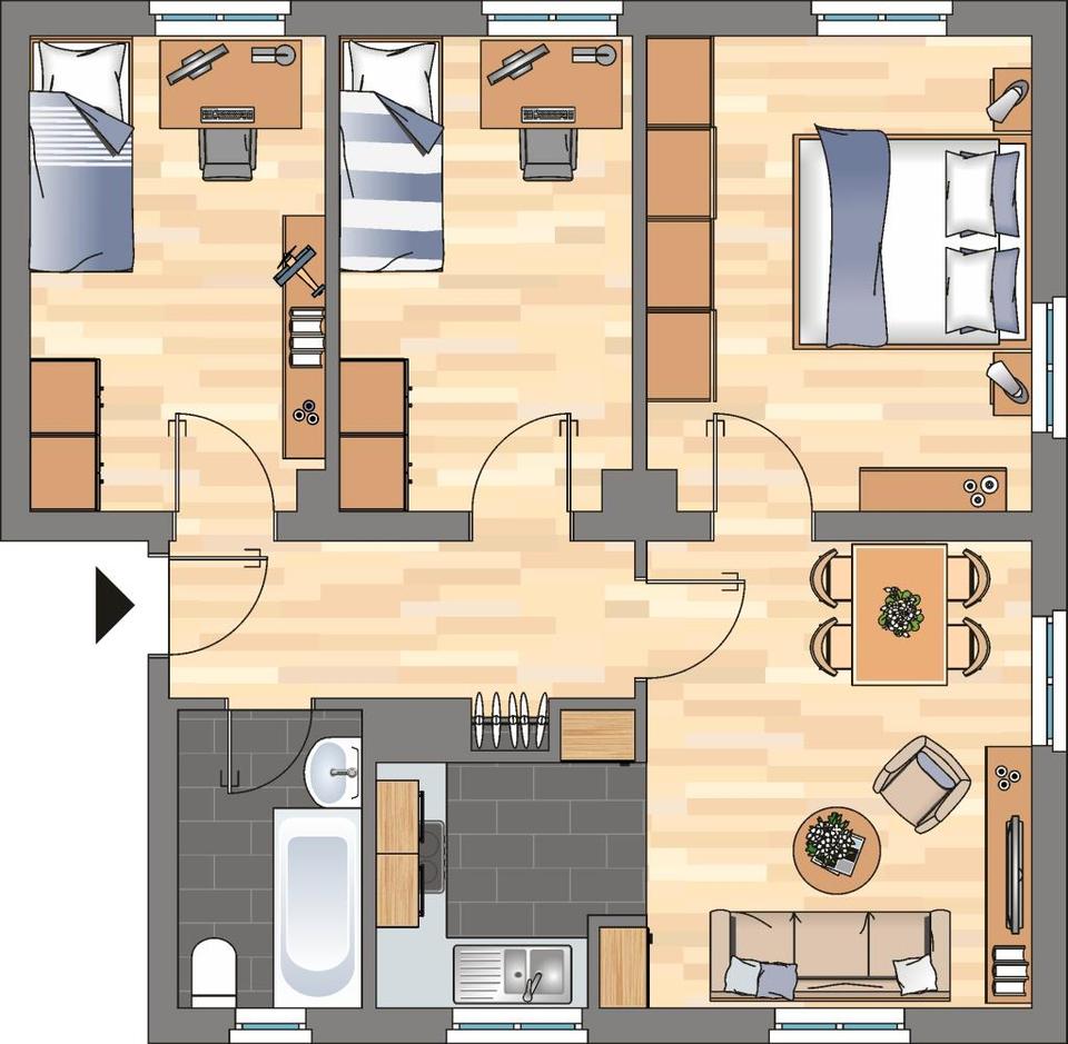 Thumbnail-3-Zimmer-Wohnung in Wilhelmshaven Fedderwardergroden