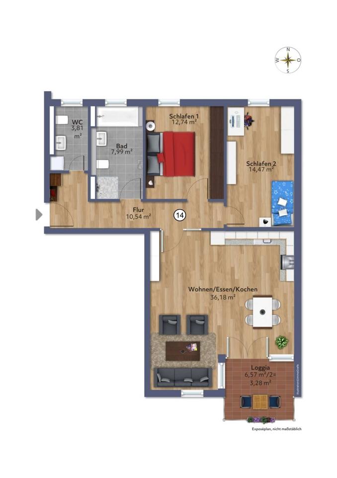 Thumbnail-Gemütliche 3-Zimmer-Wohnung in Penzberg