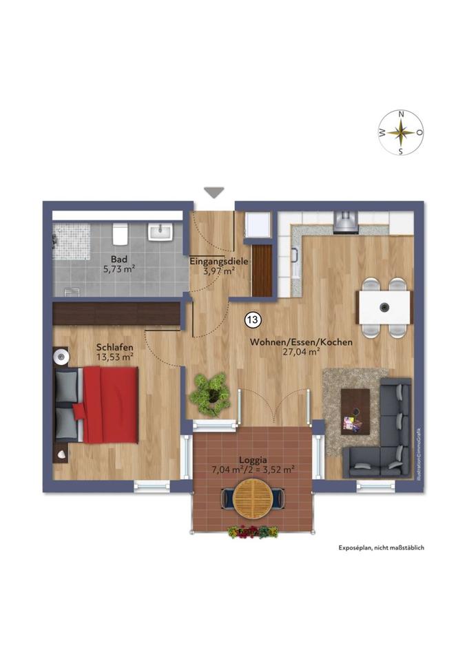 Thumbnail-Moderne 2-Zimmer-Wohnung in bester Lage