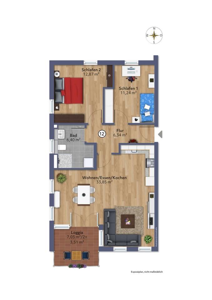 Thumbnail-Helle 3-Zimmer-Wohnung zum Wohlfühlen