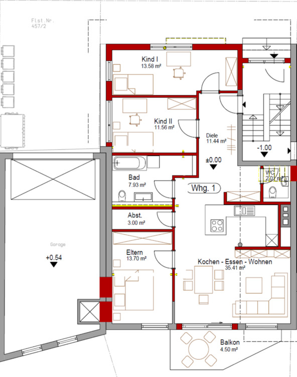 Thumbnail-EG – 4-Zimmer-Wohnung – Barrierefrei – Erstbezug nach Sanierung