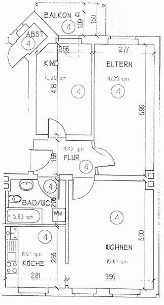 Thumbnail-Gemütliche 3-Raum-Wohnung mit Balkon in der südlichen Innenstadt (Bern5506)