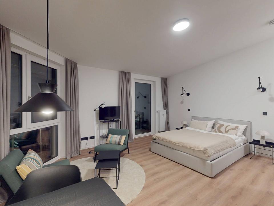 Thumbnail-Dein Neustart in Berlin: Vollständig möbliertes Single-Apartment mit EINBAUKÜCHE und BALKON