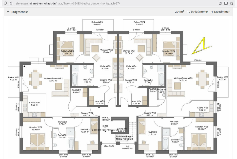 Thumbnail-Wohnung mit Aufzug, Balkon, viel Komfort