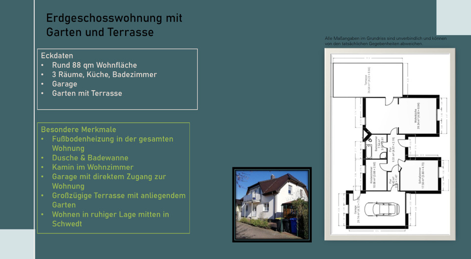 Thumbnail-3 Zimmer Erdgeschoss Wohnung mit Garten und Garage