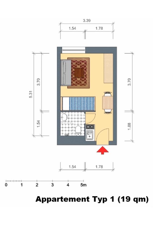 Thumbnail-Münster 19 qm Studentenappartment