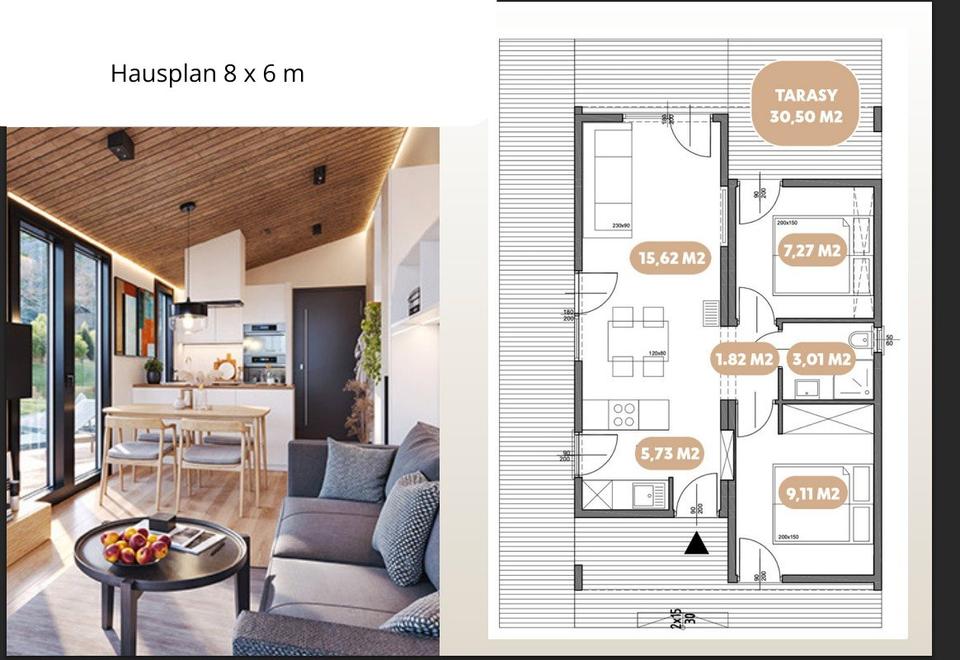 Thumbnail-Schönes Haus Villa Alfa 50m2 Baujahr 2026