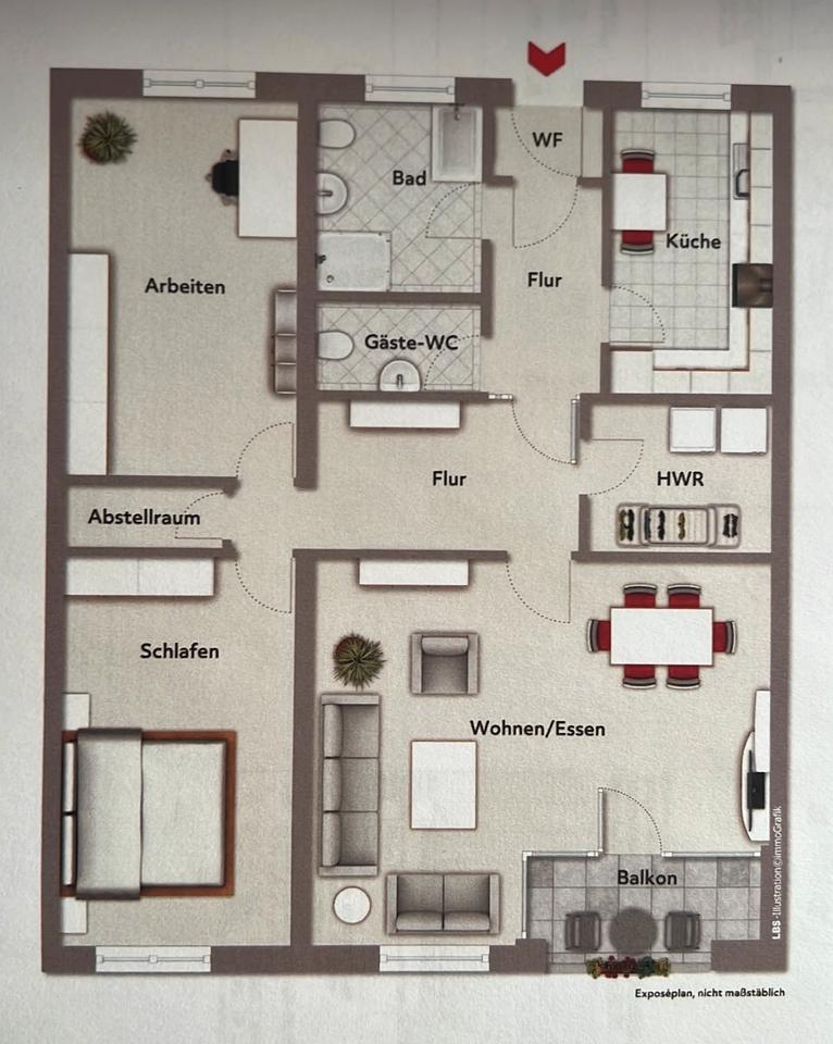 Thumbnail-Helle 3-Zimmer Wohnung mit Balkon in Wolfsburg Stadtmitte