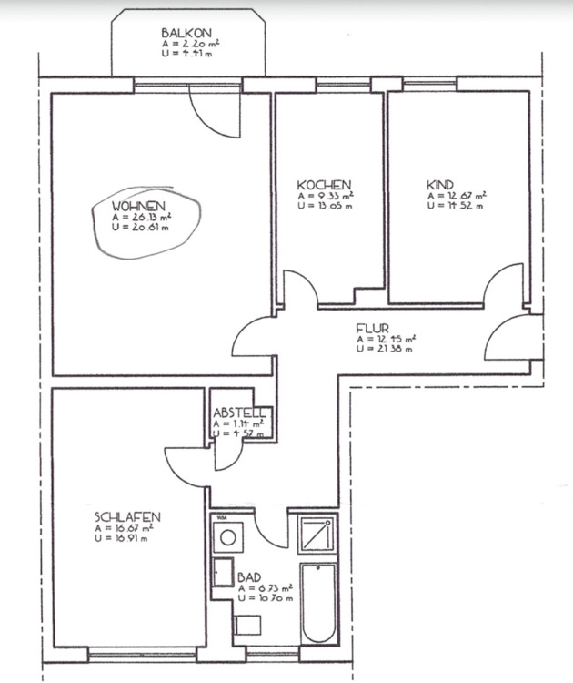 Thumbnail-3 Zimmer Wohnung in St. Johannis