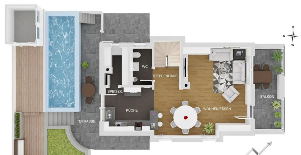 Thumbnail-EFH Pool PV Wärmepumpe geringe Nebenkosten