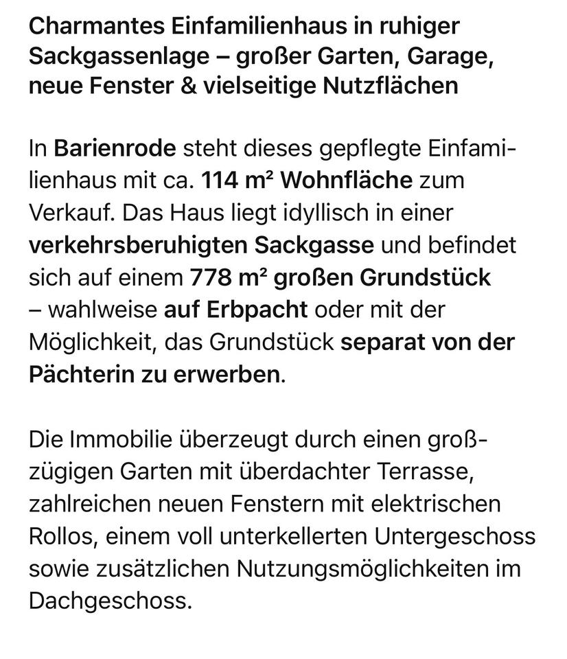 Thumbnail-Barienrode Einfamilienhaus