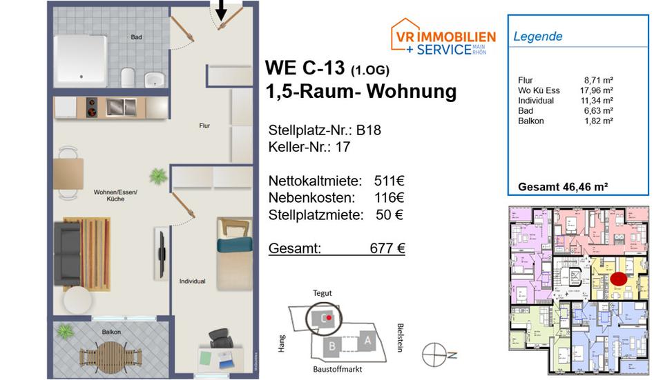 Thumbnail-Wohnanlage Schlossblick Barrierearme 1,5 Raum Wohnung in Meiningen zu vermieten!