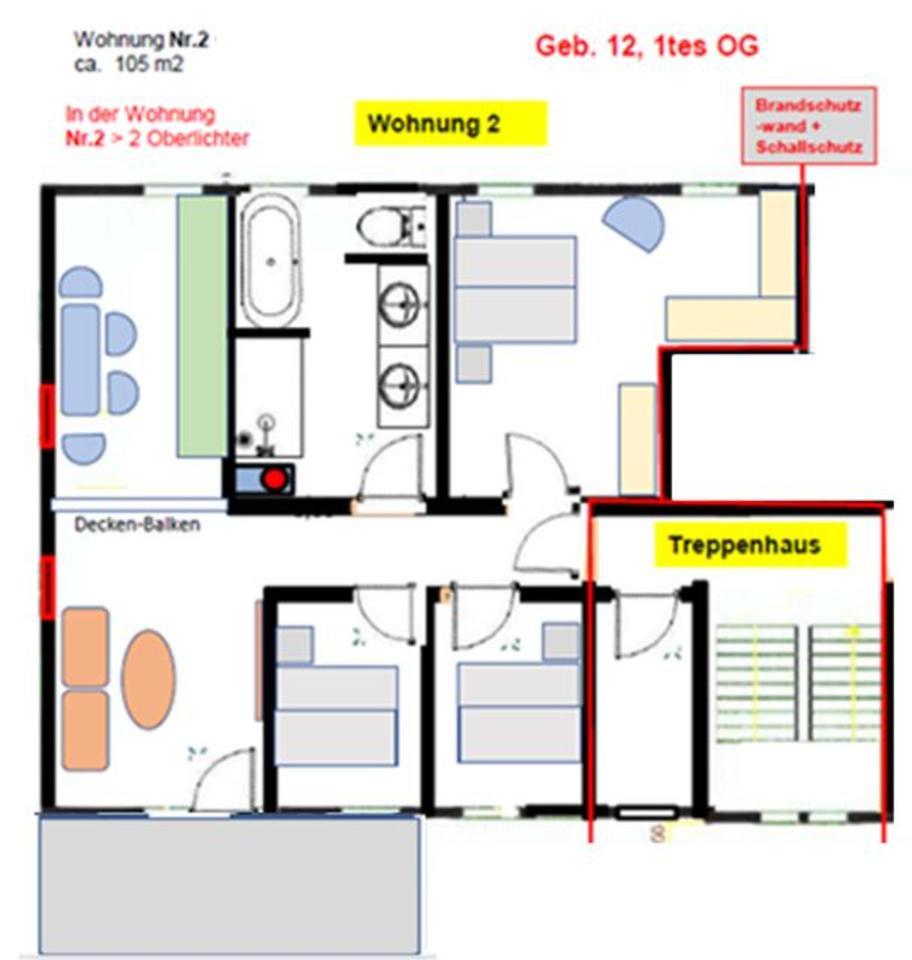 Thumbnail-helle 4-Raum-Wohnung mit Balkon
