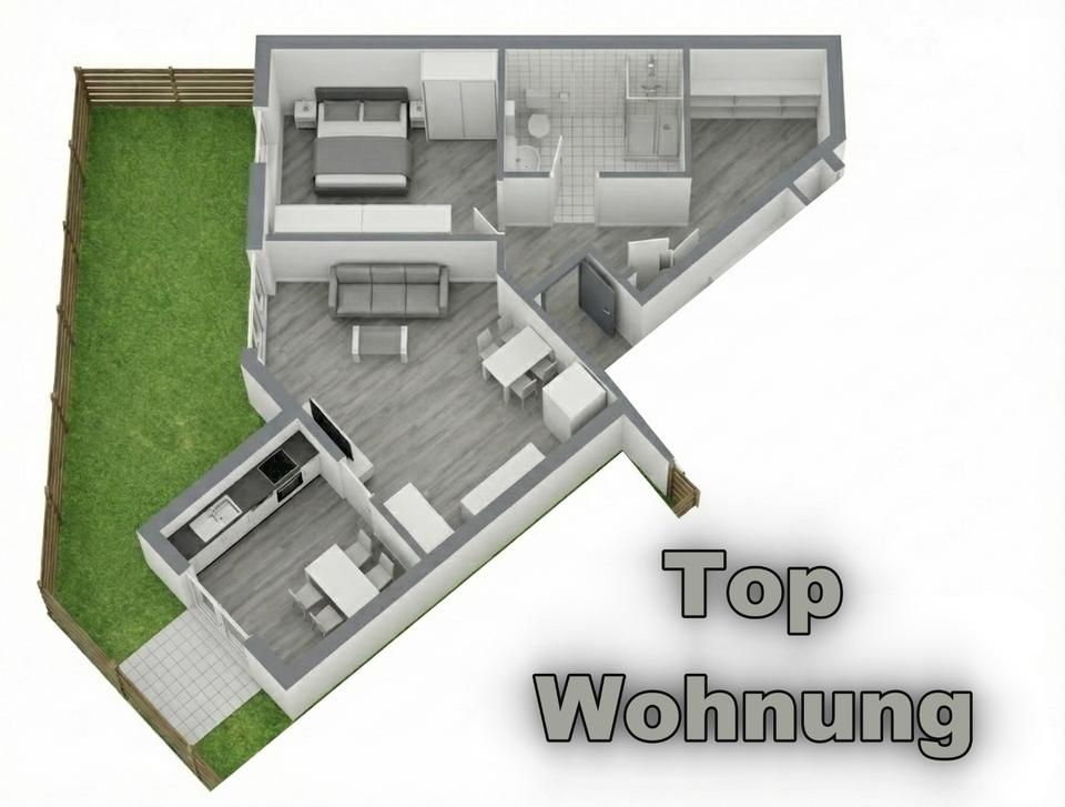Thumbnail-Zentrum Leer - Schöne EG 3 ZKB mit Garten Terrasse und EBK 75qm