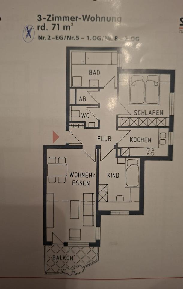Thumbnail-3-Zimmer-Erdgeschosswohnung mit Garten