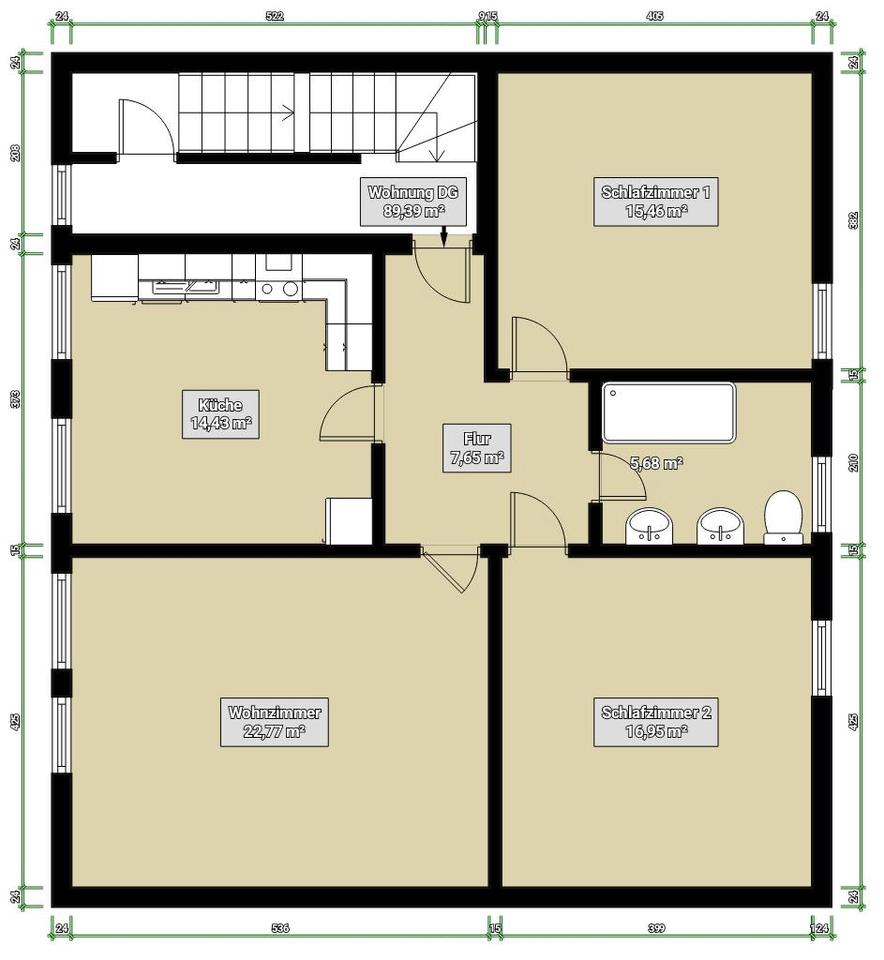 Thumbnail-Dachgeschosswohnung 3ZKB in 5447 Morbach-Gonzerath