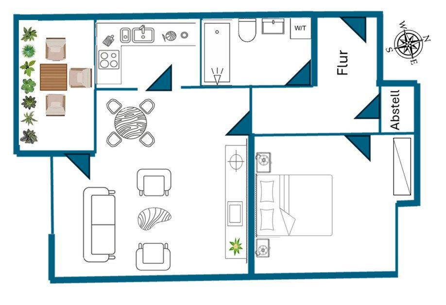 Thumbnail-Attraktive 2-Zimmer-Wohnung mit Süd-Balkon und Stellplätzen