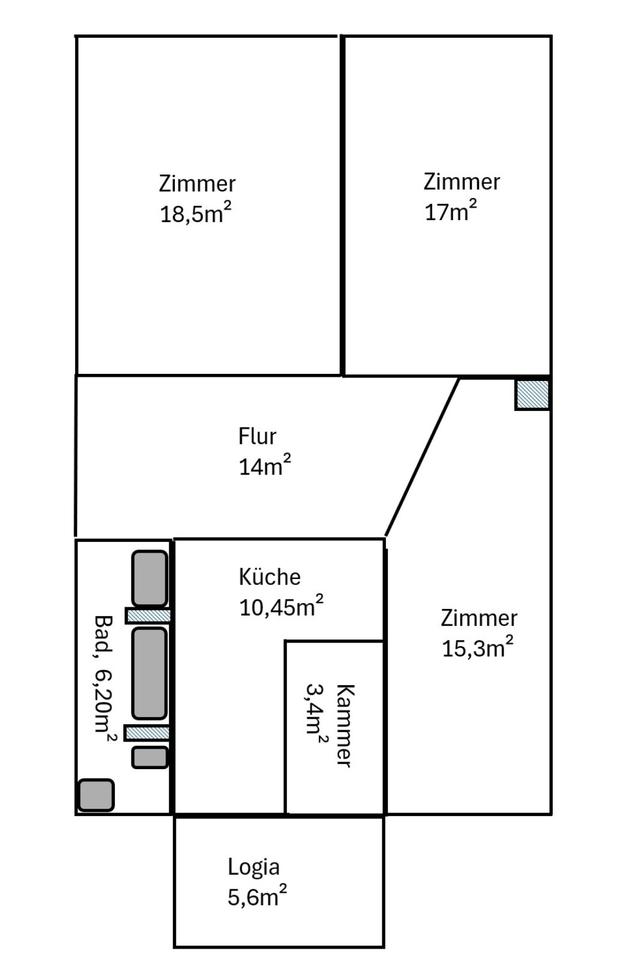 Thumbnail-Großzügige 3-Raum-Wohnung mit Loggia in Leipzig-Schönefeld
