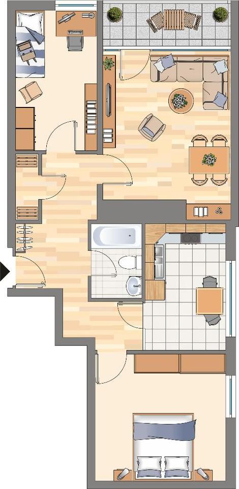 Thumbnail-Demnächst frei! 3-Zimmer-Wohnung in Dortmund Hörde (WBS für 75m² erforderlich!)