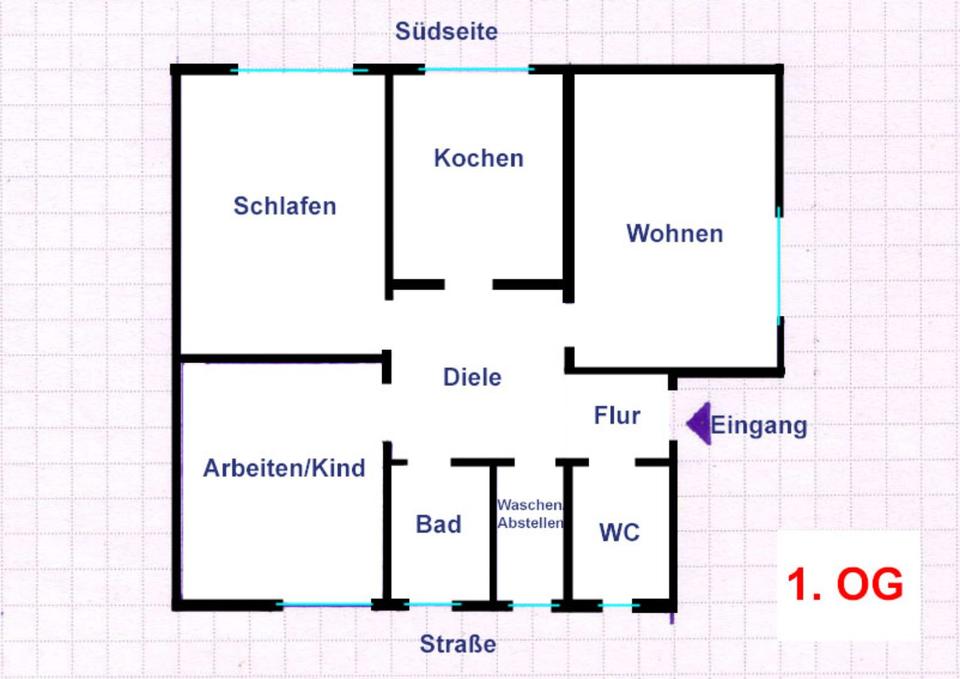 Thumbnail-ruhige Dachgeschosswohnung im 1.OG mit Weitblick