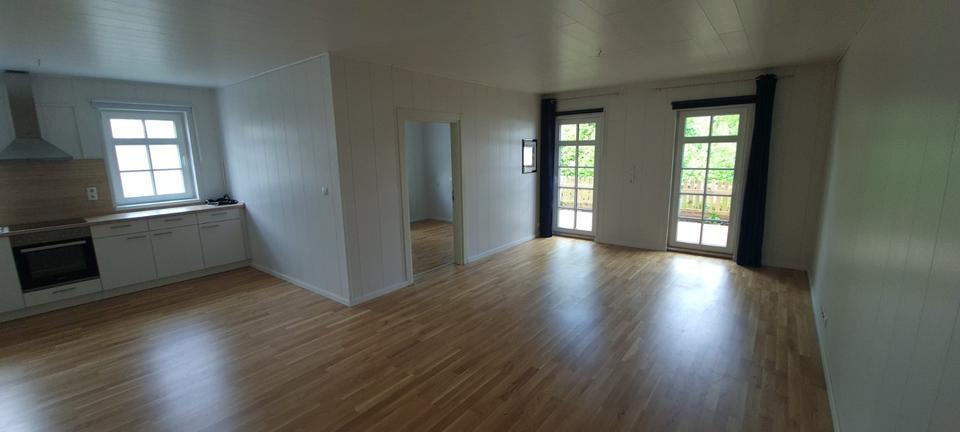 Thumbnail-Möblierte 2 Zimmer Erdgeschoss Wohnung im Zentrum von Ranstadt mit Garten und in ökologischer Holzbauweise