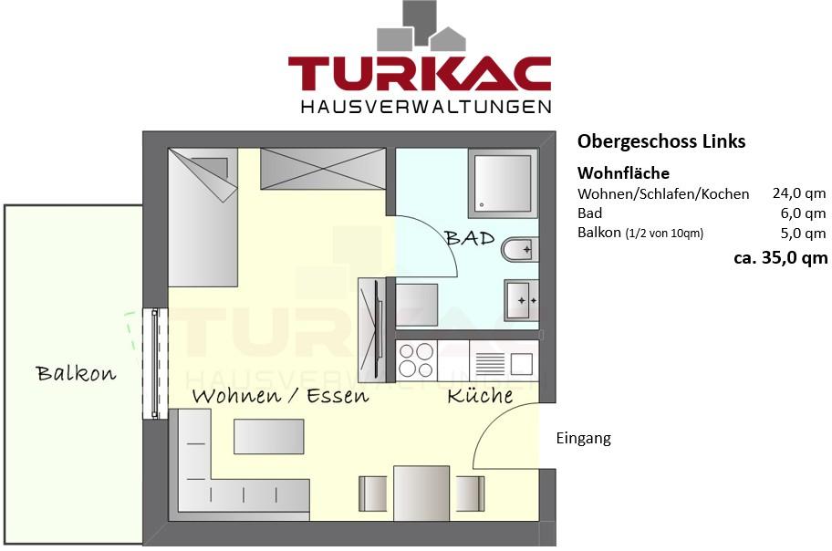 Thumbnail-Hüttenberg - Neubau – Erstbezug OG Links 1 ZKB mit Küche, Fußbodenheizung und Keller