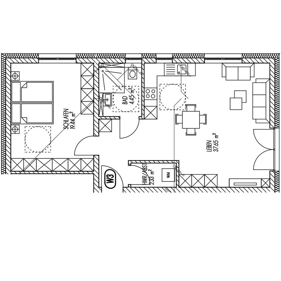 Thumbnail-KfW 40+ Neubauwohnung W3 (62 m²) – Terrasse, Küche, Stellplatz