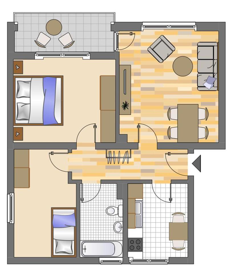 Thumbnail-3-Zimmer-Wohnung mit Balkon in ruhiger Lage – ab sofort bezugsfertig