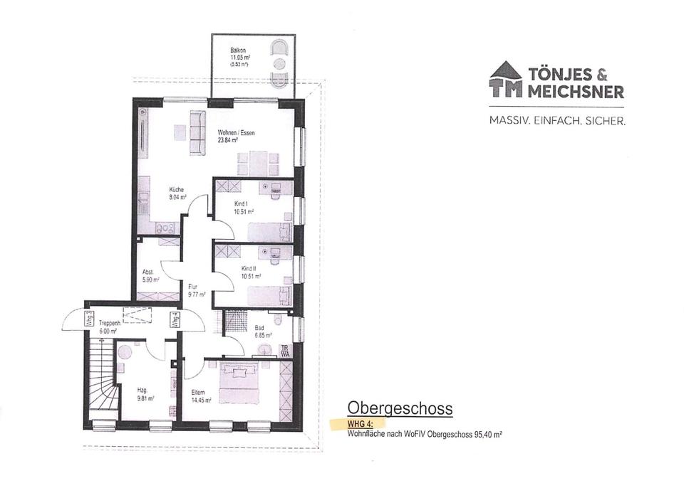 Thumbnail-4-Zimmer-Wohnung in Bösel, familienfreundliche OG-Wohnung
