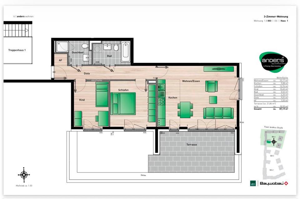 Thumbnail-Moderne 3-Zimmer-Gartenwohnung in PasingObermenzing - VERKAUF-