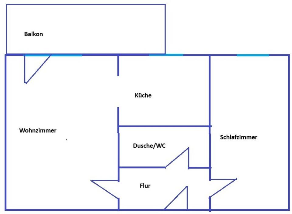 Thumbnail-Große 2-Raumwohnung mit großem Balkon am nördlichen Stadtrand von Weimar