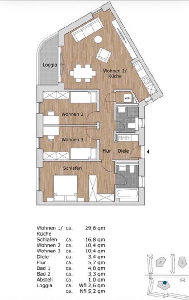 Thumbnail-4 Raum Wohnung mit top Küche Innenstadt Dresden