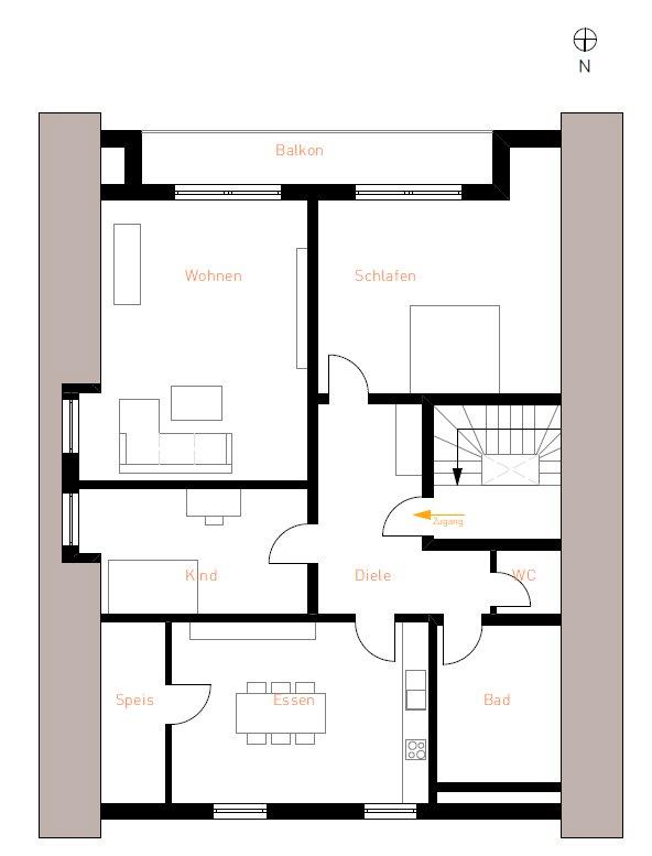 Thumbnail-Großzügige Dachgeschosswohnung in zentraler Lage in Bittenbrunn