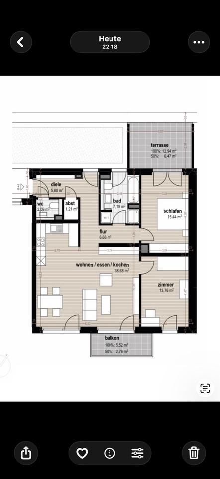 Thumbnail-3,5 Zimmer Wohnung Neu-Ulm Stadtmitte im Südstadtbogen